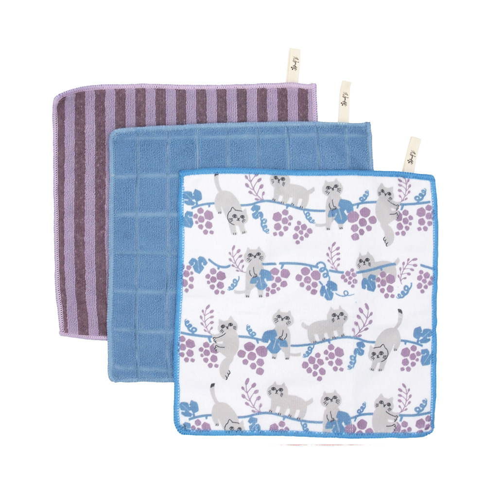 3枚セット キッチン 掃除 キッチンタオル 吸水力 速乾 オシャレ ギフト プレゼント KILEIN にゃふにゃふマイクロファイバータオル |  | 02