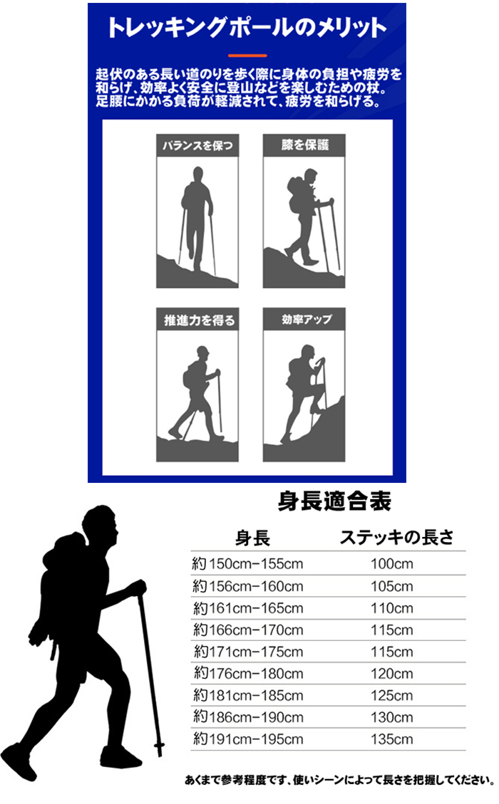 登山 ステッキ トレッキングポール