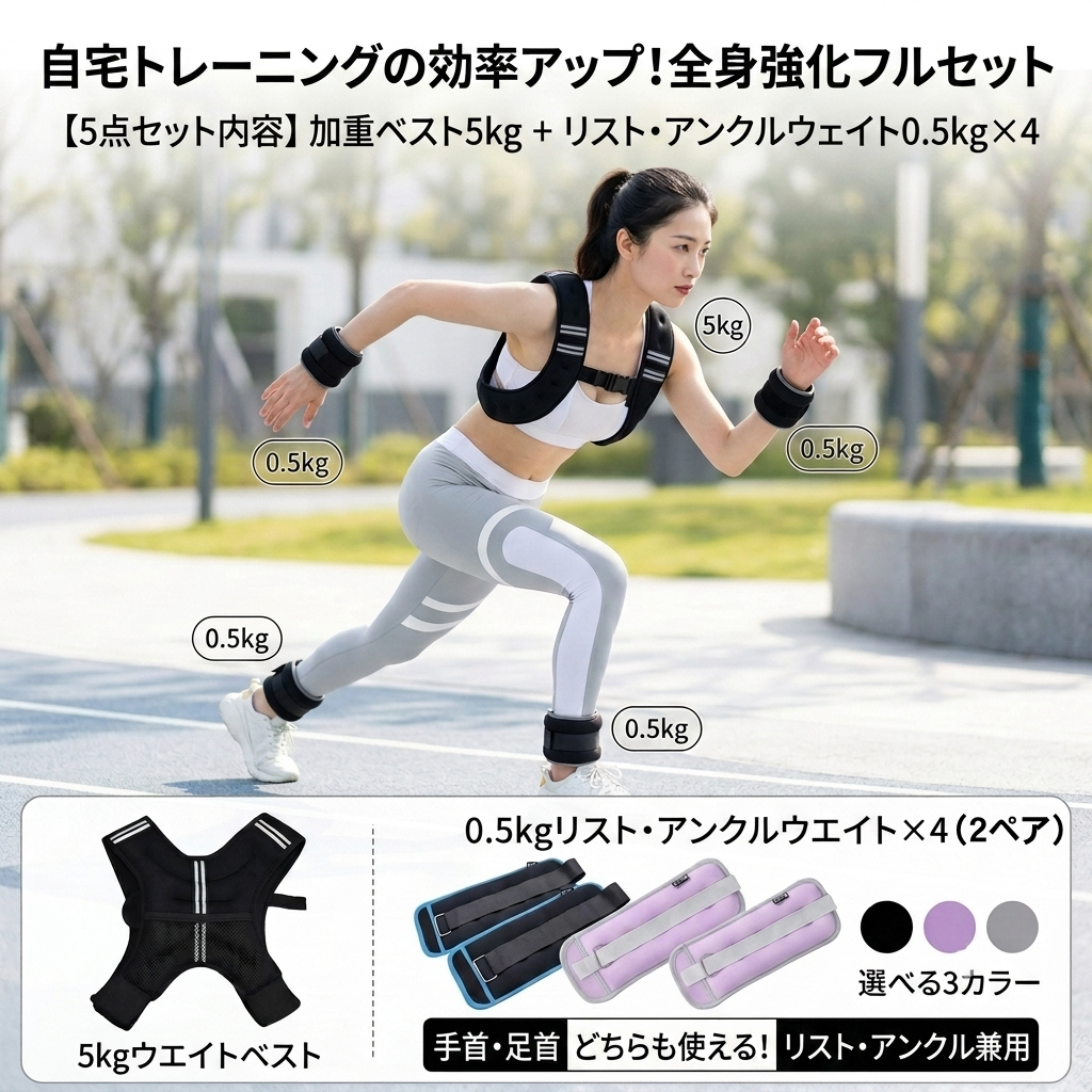 ウェイトベスト ウエイト ジャケット パワー ベスト 5KG アンクル
