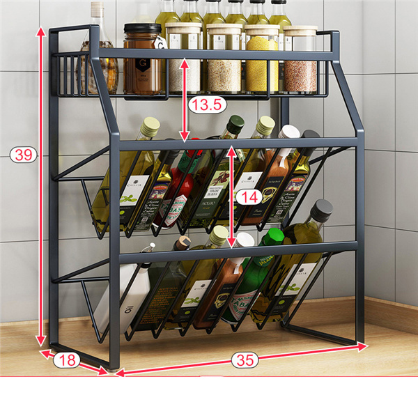 調味料ラック キッチン収納 3段 スパイスラック 収納棚 収納ラック