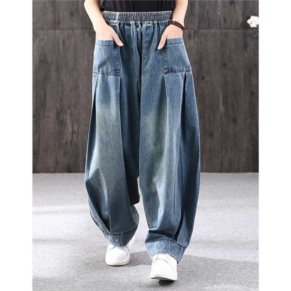 サルエルパンツ デニムパンツ デニム サーカスパンツ レディース