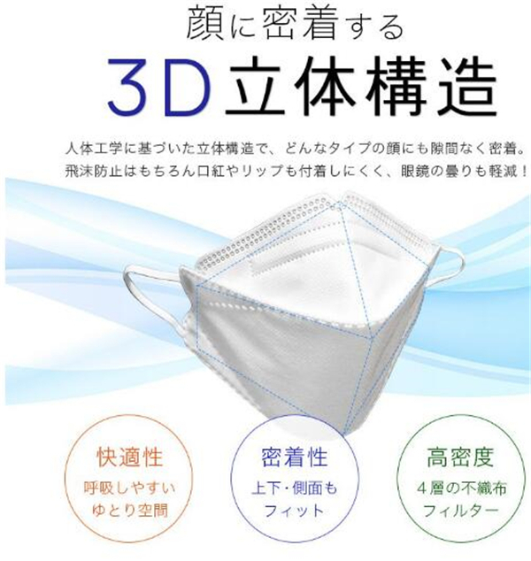 一部即納！マスク 子供用 使い捨てマスク 50枚入り 4層構造 立体マスク 白 黒 呼吸がラク 不織布 防塵 花粉 風邪 通気性 飛沫防止  感染予防送料無料 :29jun21ylkz09:Dream Fashion - 通販 - Yahoo!ショッピング