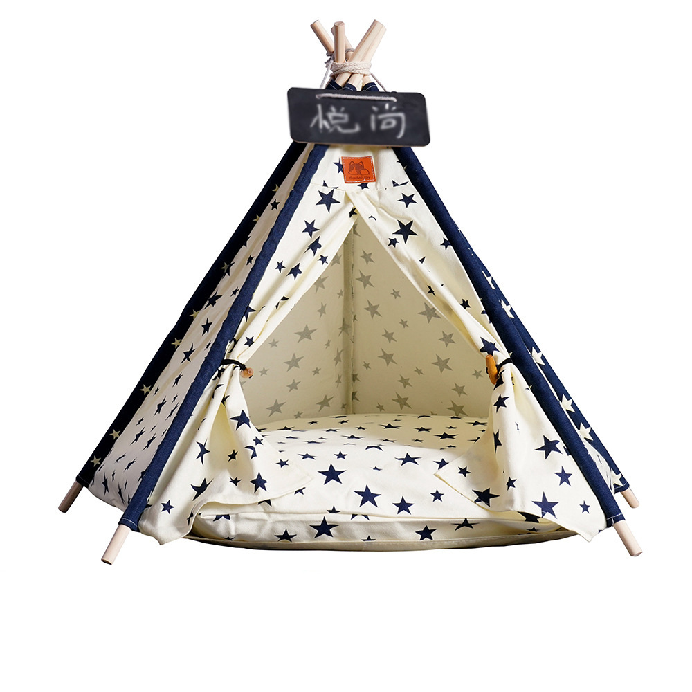 ペットベッド 犬猫用ベッド クッション ペットハウス 犬 ティピーテント テント ネームプレート クッション付き テント 犬用ベッド 猫用ベッド｜dream-fashion｜14