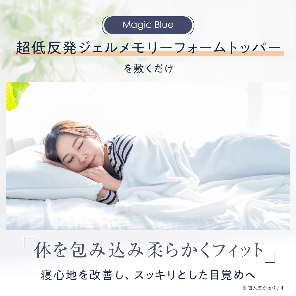 超低反発ジェルメモリーフォームトッパー Magic Blue カバー