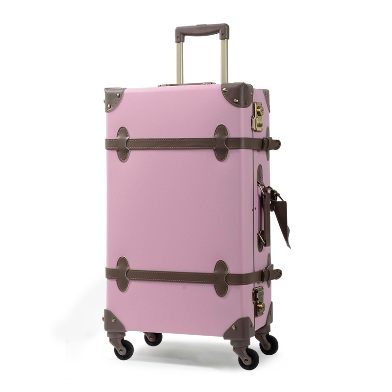 キャリーケース スーツケース 旅行カバン トランク型 ピンク - バッグ