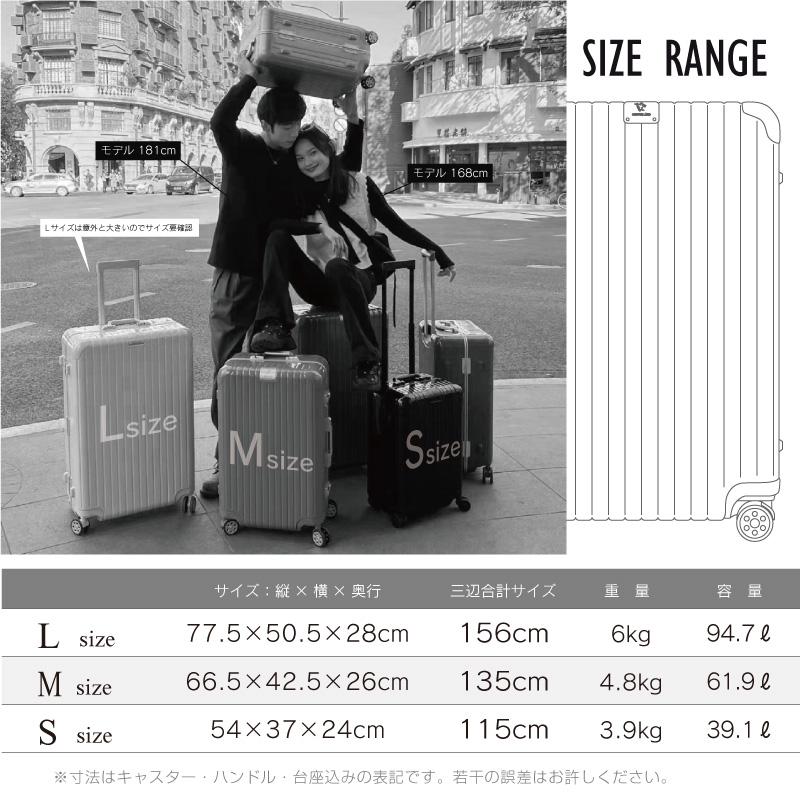 GRIFFINLAND キャリーケース スーツケース M サイズ 中型 DL-2823 NOBLE フレーム 軽量 人気 Wキャスター キャリーバッグ グリフィンランド  ハード 3泊4日｜dream-shopping｜22