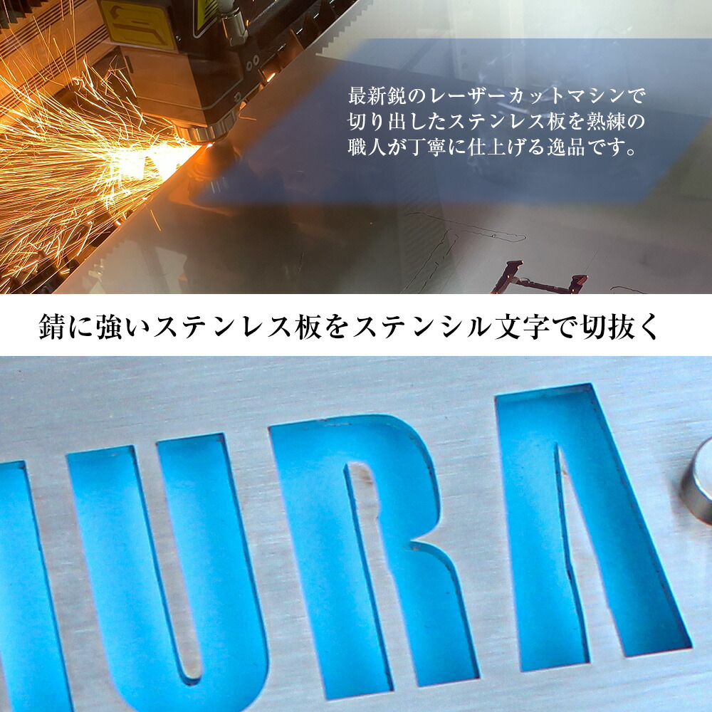 表札 ステンレス戸建て 看板 切り文字 ステンシル 錆びない アイアン