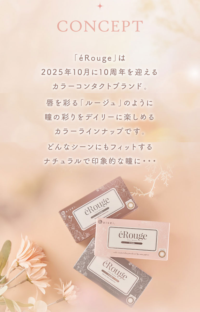 eRouge エルージュ 6枚入 1箱 2週間交換 カラコン学校 職場 バレない 2WEEK 学校カラコン | eRouge | 19