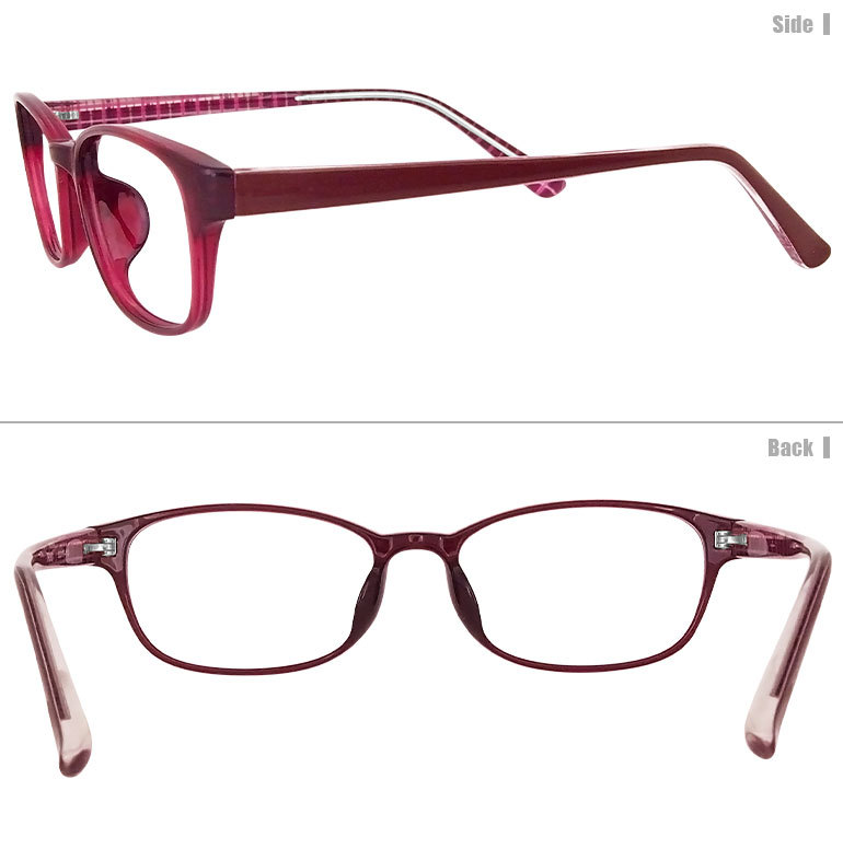 梅ネコメガネ Tr967 C2 セルフレーム 薄型レンズ メガネ拭き ケース付き 特別セール品 素材の特性上 顔幅の調整はできません
