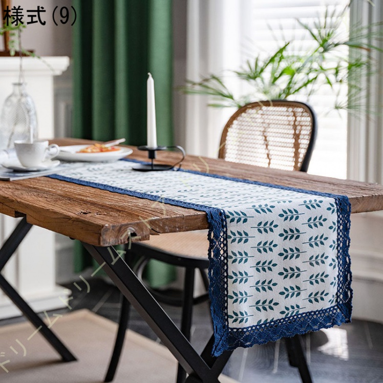 紺 テーブルランナー お家用 食卓ランナー 布製 テーブルクロス