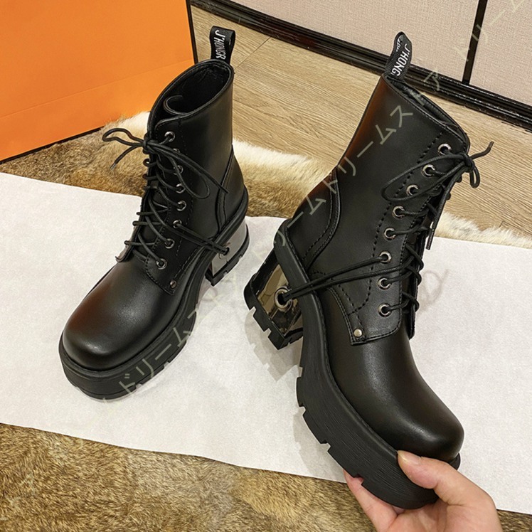 オンラインストア本物 ブーツ レディース ショートブーツ 厚底ブーツ 編み上げ レースアップ 靴 黒 厚底 軽い ラウンド 人気公式店 Ssl Daikyogo Or Jp