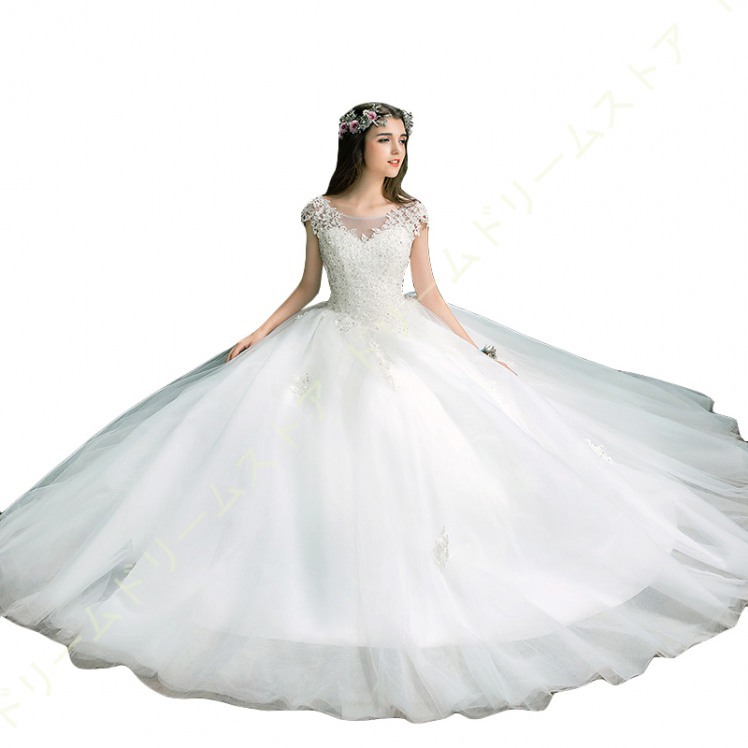 ウエディングドレス 白 前撮りドレス 二次会 結婚式 花嫁ドレス ロング