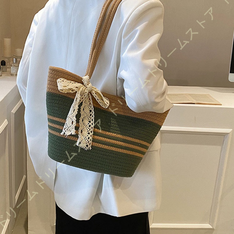 かごバッグ トート 編み込み 大容量 軽い ショルダーバッグ レディース 可愛い おしゃれ シンプル カジュアル ショルダーバッグ 軽量 トート 大きめ カバン 夏