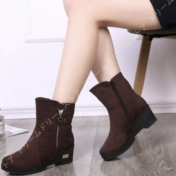 可愛い ショートブーツ スノーブーツ レディース ウェッジソール 秋 冬 ブーツ 厚底 防寒靴 裏起毛 サイドジップ ラウンドトゥ 大きいサイズ ムートンブーツ スノーシューズ ブーツ サイズ 25 0cm Royaldiamondlabradoodles Com