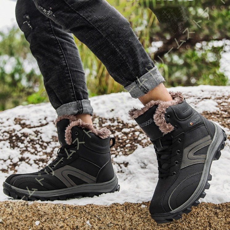 開店記念セール レースアップ スノーシューズ メンズ スノーブーツ アウトドア ウォーキング 防水 スノーブーツ 軽量 暖かい 撥水 防寒 カジュアル 防滑 防寒 防水 スノーシューズ ブーツ サイズ 25 5cm Charlotteenglishschool Com