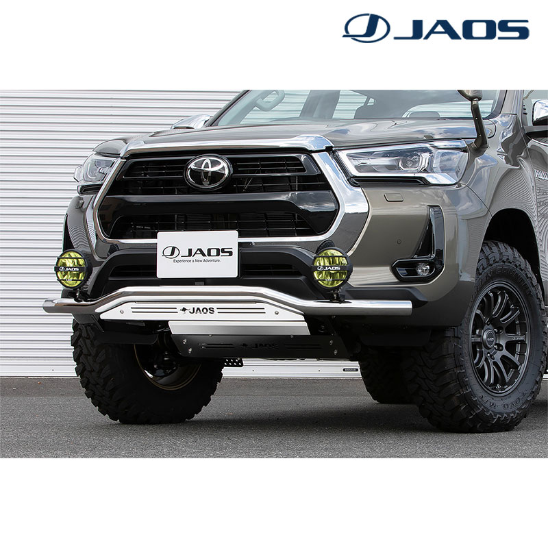 JAOS フロントスキッドバー ポリッシュ ハイラックス gun125