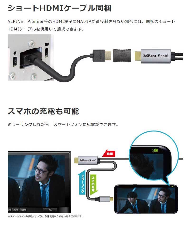 ミラーリング用 TypeCコネクター-HDMI出力アダプター Beat-Sonic 