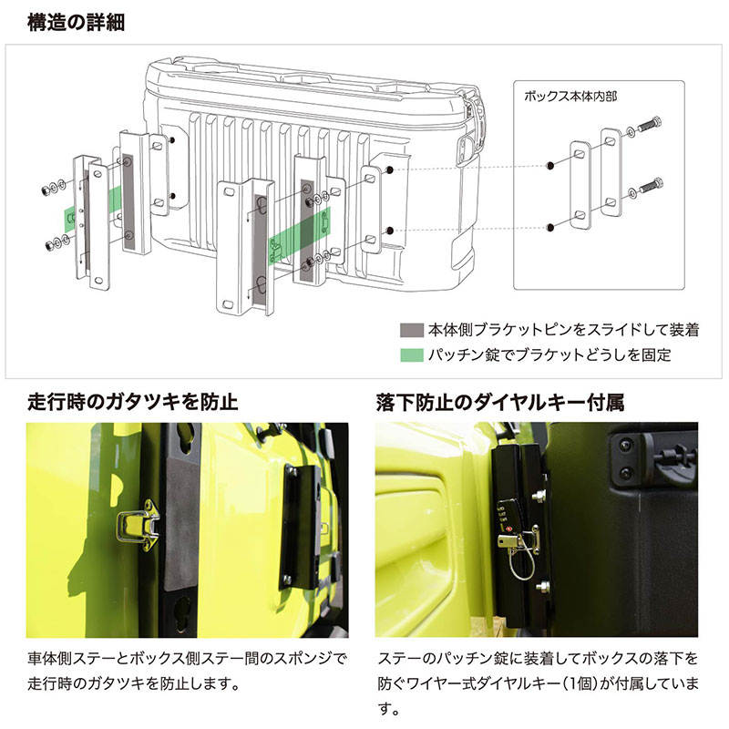 ジムニーシエラ リアゲートボックス JB74W CL-LINK(シーエルリンク) Reardoorboxs｜dreamers-shop｜11