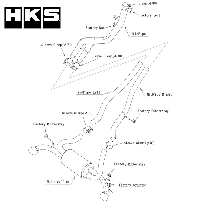 GRスープラ マフラー DB42 19/05-20/09 Super Turbo Muffler(スーパーターボマフラー) HKS 31029-AT003｜dreamers-shop｜03