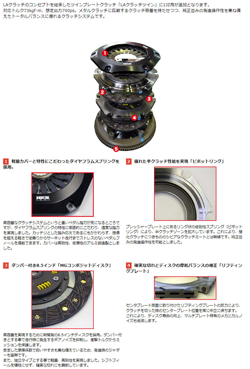 日産　HKS LAクラッチ　シングルプレート HKS（エッチケーエス） マーク2 クラッチ JZX90 92/10-96/08 LA