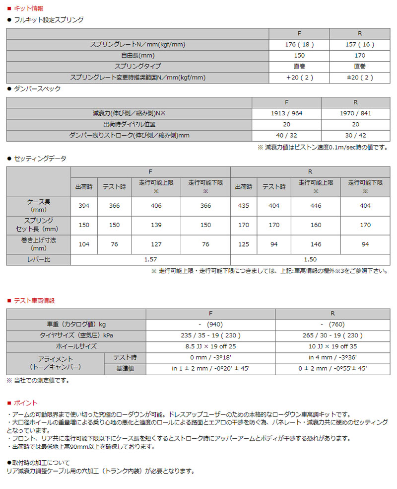 アリスト サスペンションキット JZS160 97/08-04/12 ハイパーマックス S-Style X HKS 80120-AT203｜dreamers-shop｜03