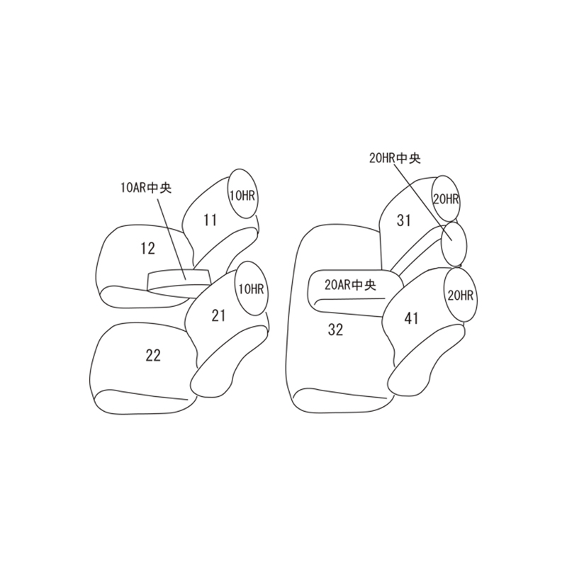 ハリアー シートカバー ZSU60W ZSU65W ASU65W H29/9-R2/6 センター