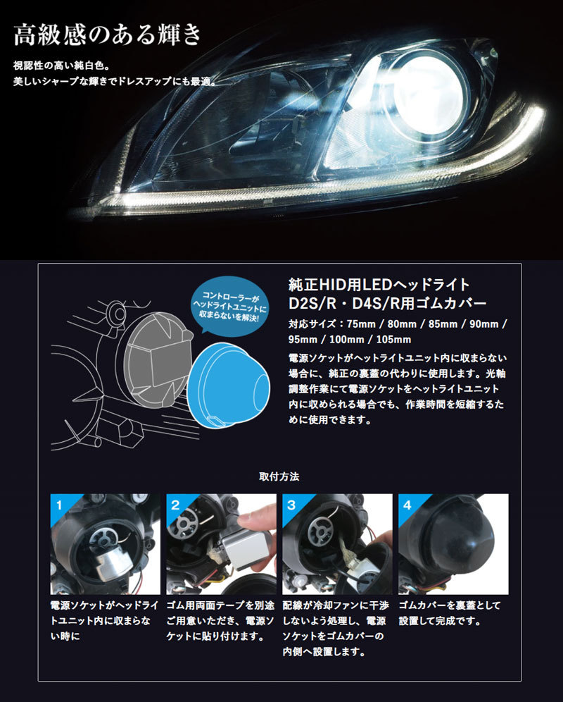 LEDバルブ ヘッドライト D4S D4R 6000K 10000lm 純正HID用 LED