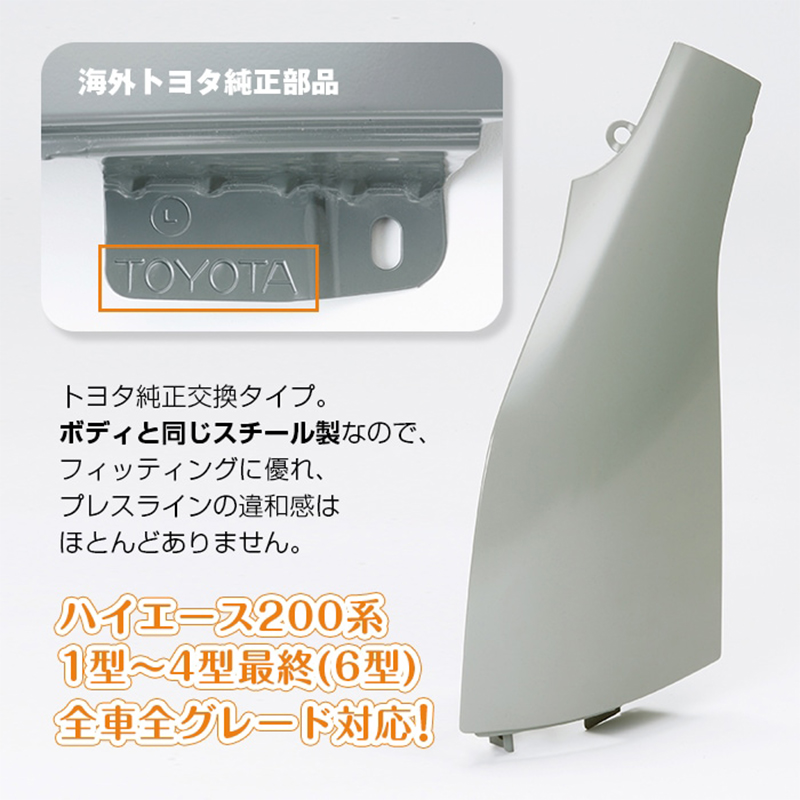 ハイエース 左コーナーパネル 200系 1型- 塗装済 海外純正コーナー