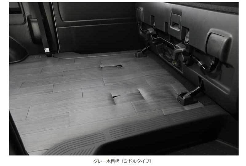 ハイエース カーゴマット 200系 標準ボディ バンDX グレー木目柄