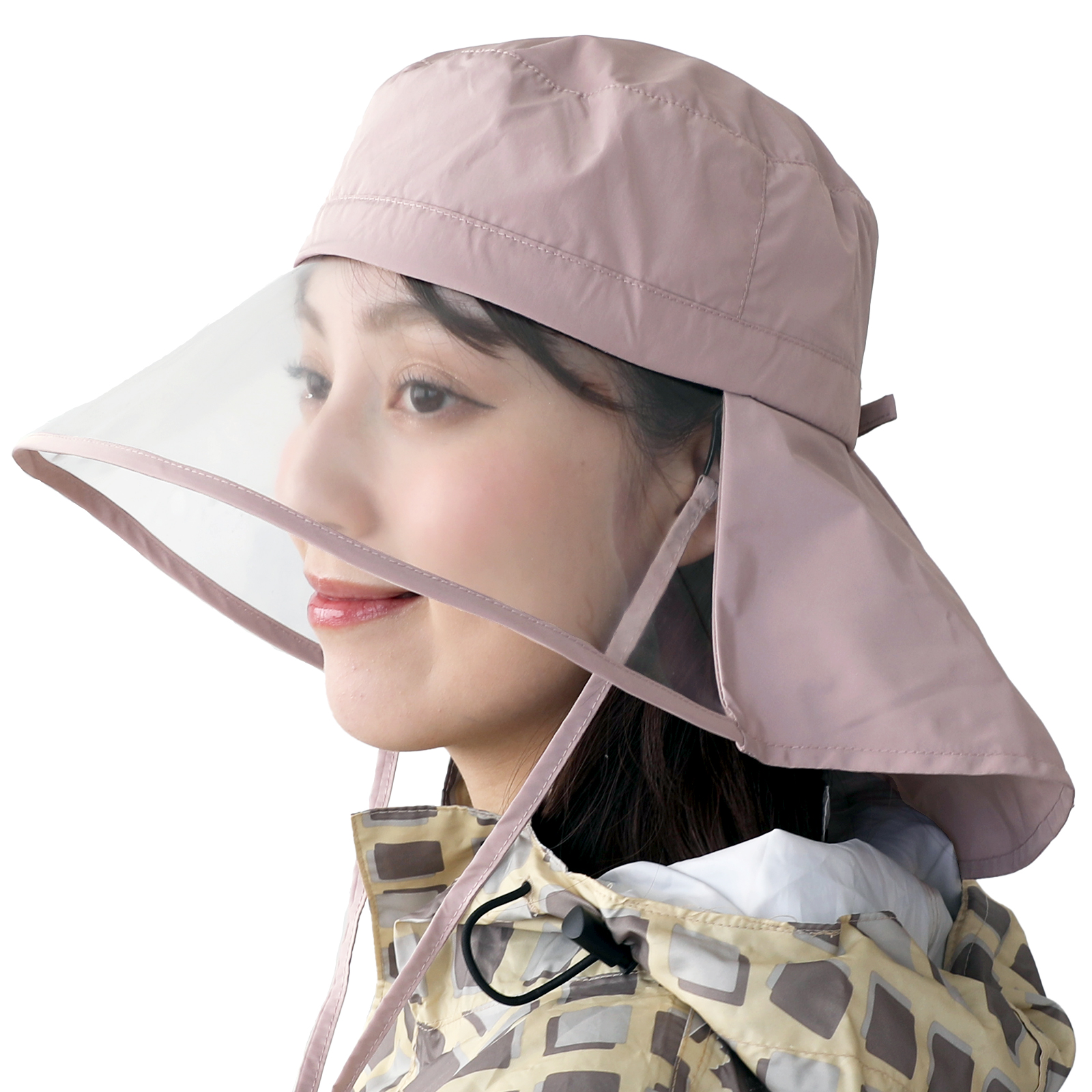 帽子 レディース レインハット ハット 撥水 つば広 クリア 後ろ長め UV 