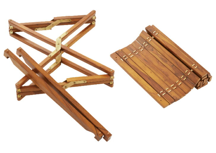 フォールディングテーブル SS 天然木 本革 ロールトップ 折りたたみ