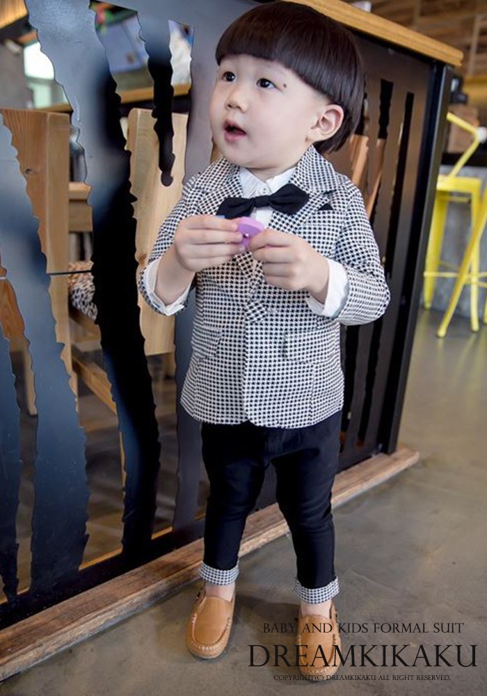 男の子 スーツ 千鳥柄 子供 フォーマル ロンパース 上下セット 子供服