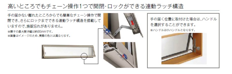 樹脂アルミ複合サッシ 高所用横すべり出し窓 16503 寸法 W1690×H370 LIXIL サーモスIIH 半外型 LOWE複層ガラス