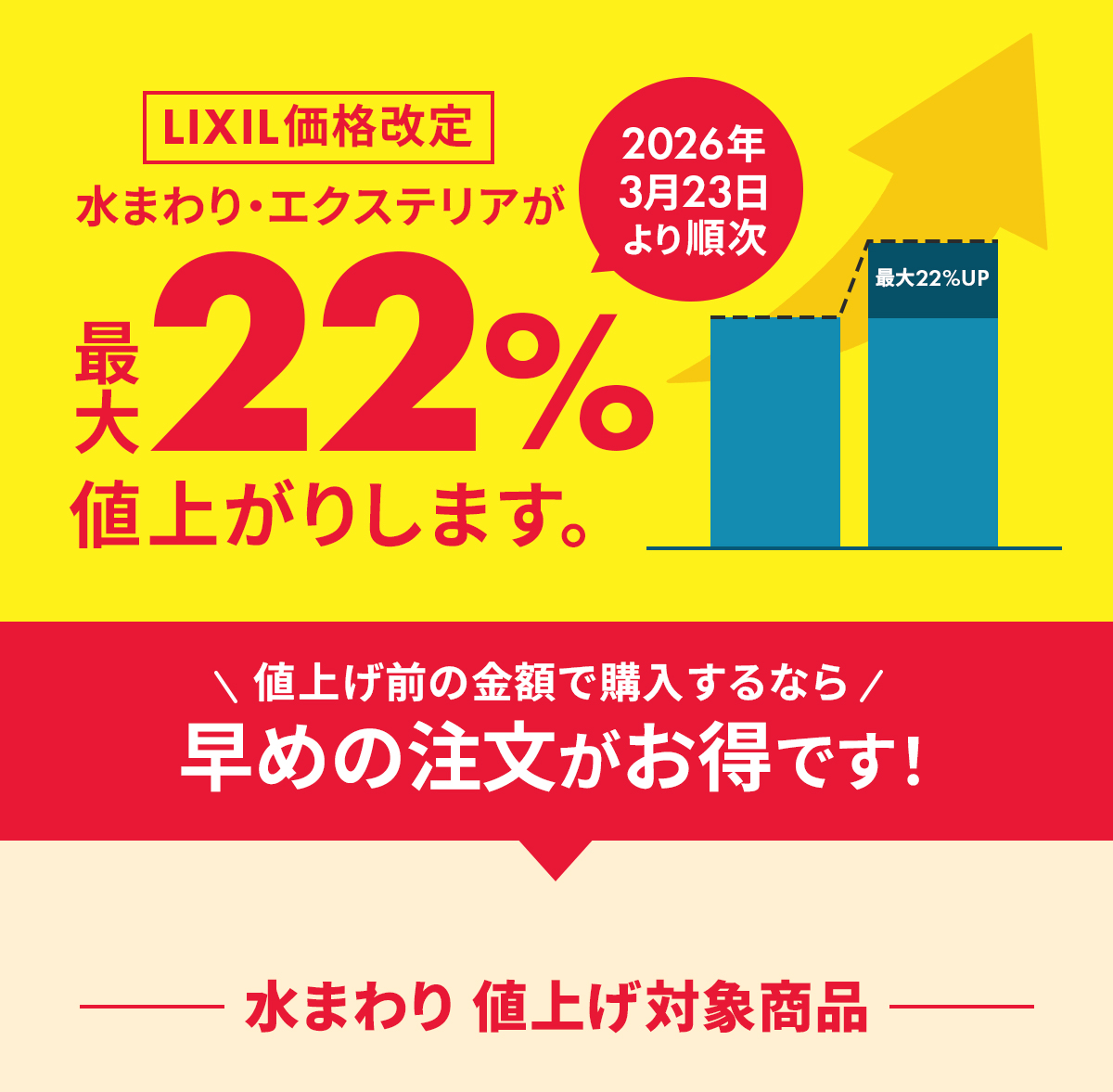 備品です。値下げできます 2026年3月23日より順次】LIXIL商品の値上げについて - リフォーム