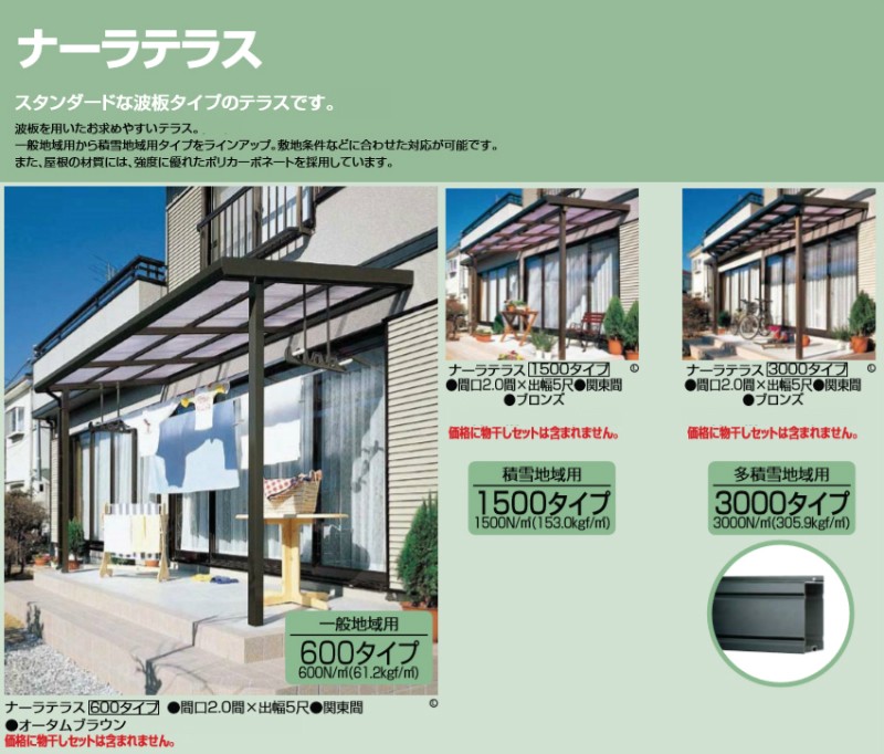 LIXIL ナーラテラス 1500タイプ 関東間 間口6405mm(3.5間)×出幅885mm(3尺) 耐積雪50cm 標準柱 :  naarat1500k06 : リフォームおたすけDIY - 通販 - Yahoo!ショッピング