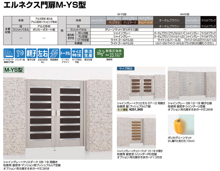 br>門扉 片開き <br>エルネクス門扉M-KK型 柱使用 片開き 呼称：12-16