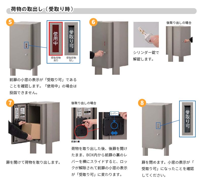 宅配ボックス リクシル 宅配ボックスKL ポール建てタイプ 前入れ前