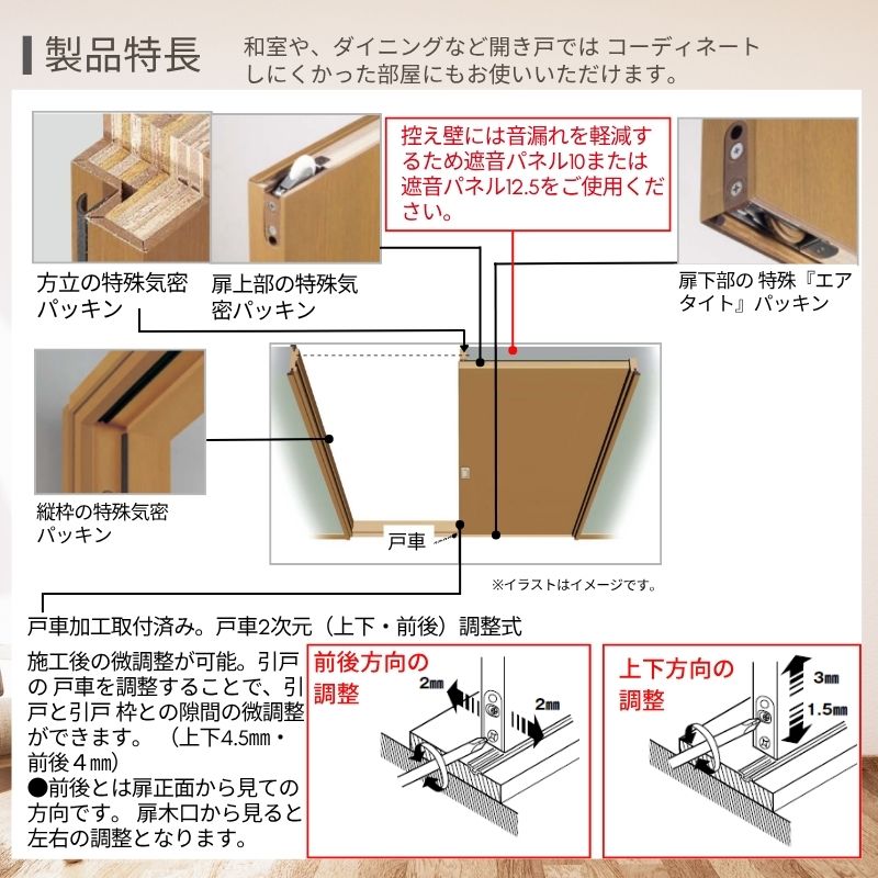 DAIKEN イエリア 音配慮 ドア 居室 引戸 片引 01デザイン 室内 セミ 