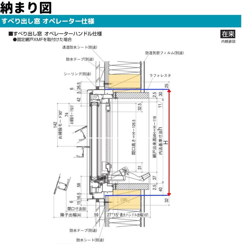 すべり出し窓（オペレーター） 半外付 06907 エピソードII ＮＥＯ W730×H770 mm YKKap 断熱 樹脂アルミ複合 サッシ すべり出し  窓 リフォーム DIY : ep-cxsh-06907 : リフォームおたすけDIY - 通販 - Yahoo!ショッピング