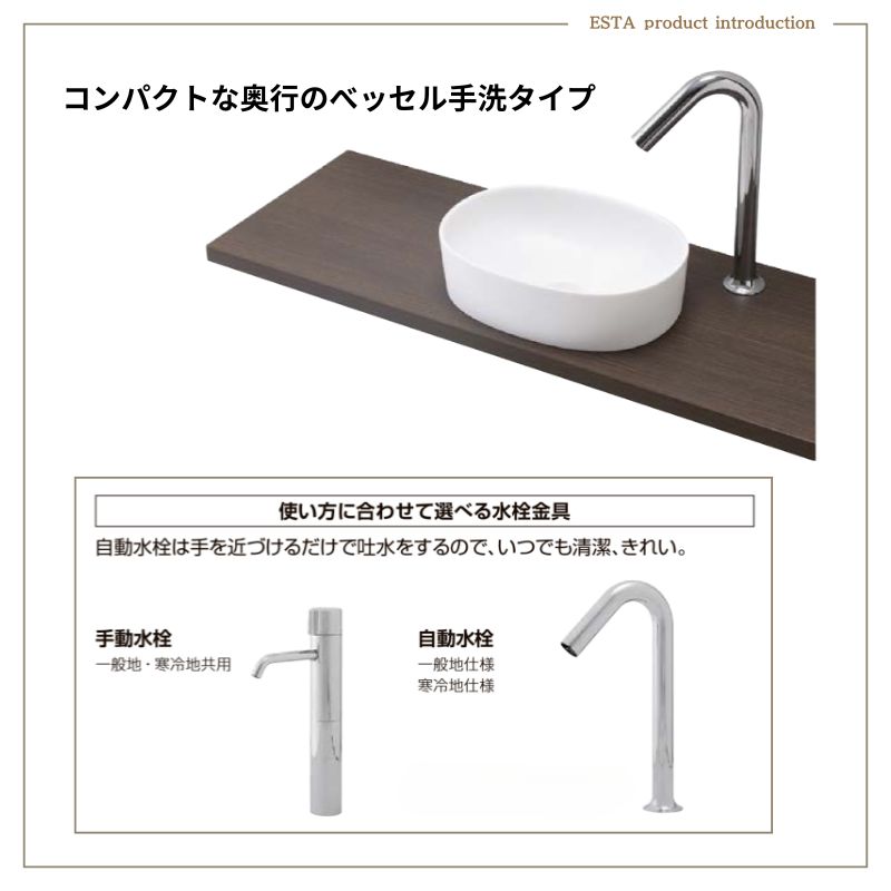 LIXIL（リクシル） 洗面化粧台エスタ ベッセル手洗タイプ カウンター 