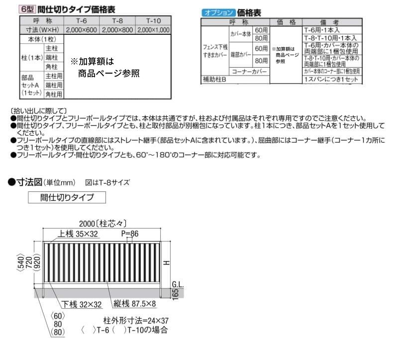 専門店ではフェンス LIXIL ハイミレーヌR6型フェンス 本体 間仕切り