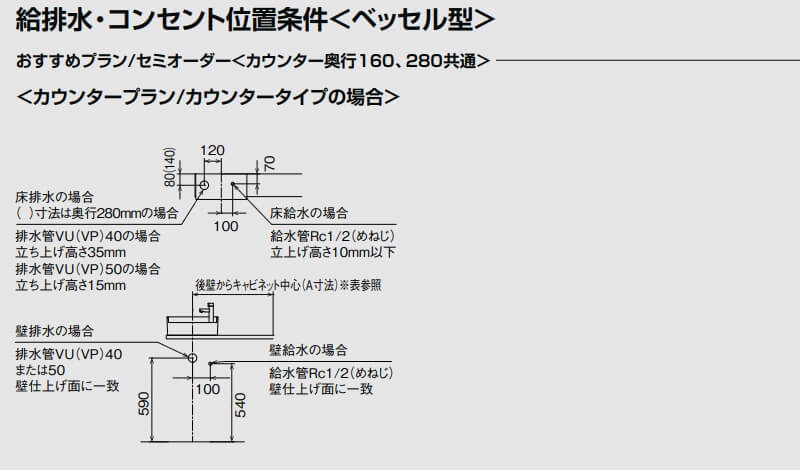 トイレ手洗 キャパシア カウンター カウンター奥行160 ベッセル型 丸形