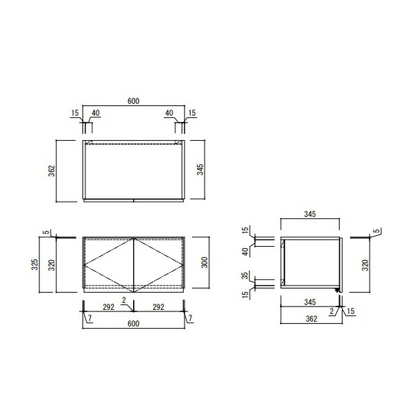 アイオ産業 KLH 浅型吊戸棚 標準 間口600mm KLH-600F カラー4色　送料無料エリア限定 キッチン_1