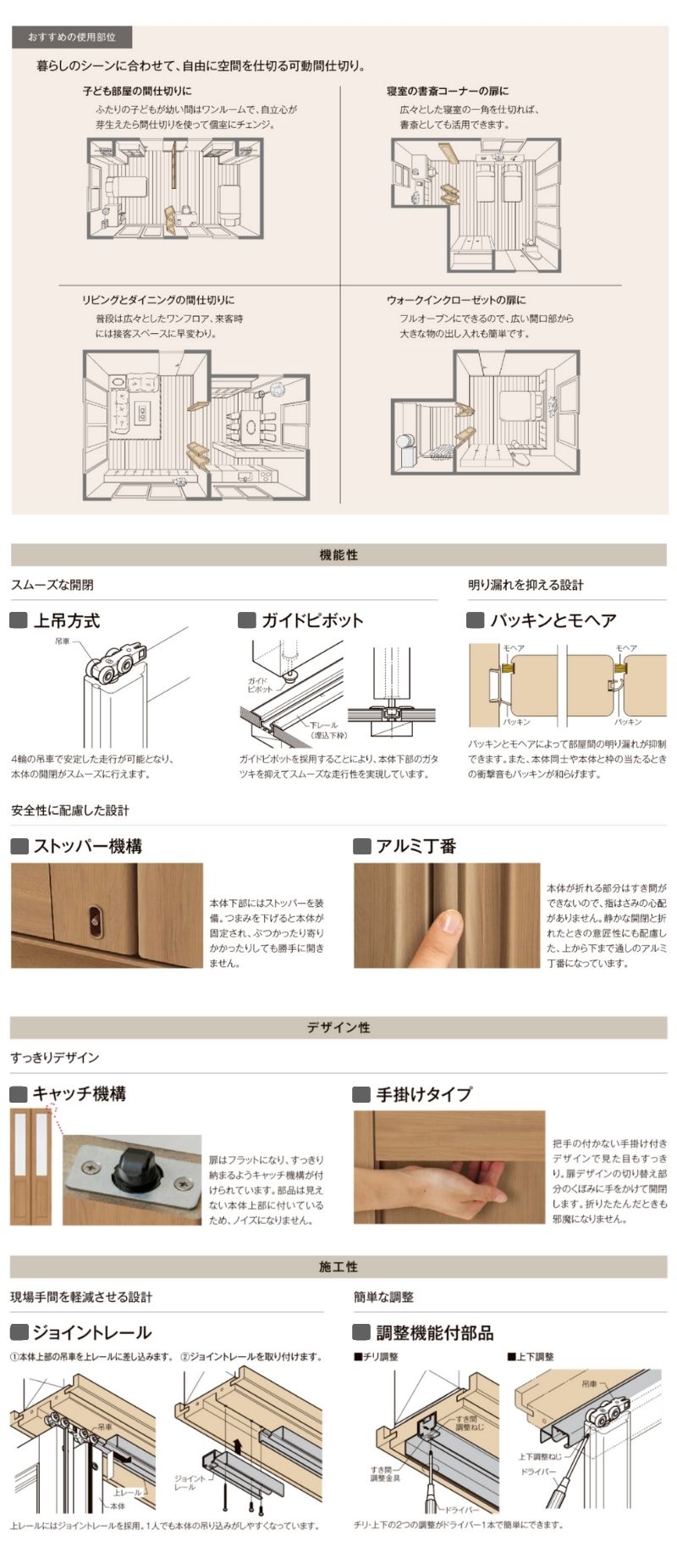 ラシッサ 可動間仕切り LIXIL 6枚建 折れ戸 ラシッサS パネルタイプ
