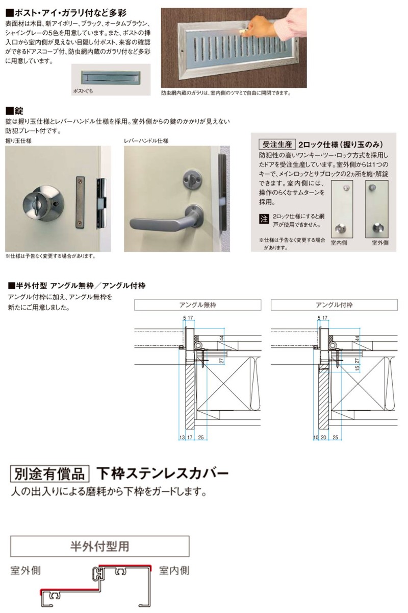 LIXIL（リクシル） 【オーダーサイズ】玄関ドア 勝手口ドア ロンカラー