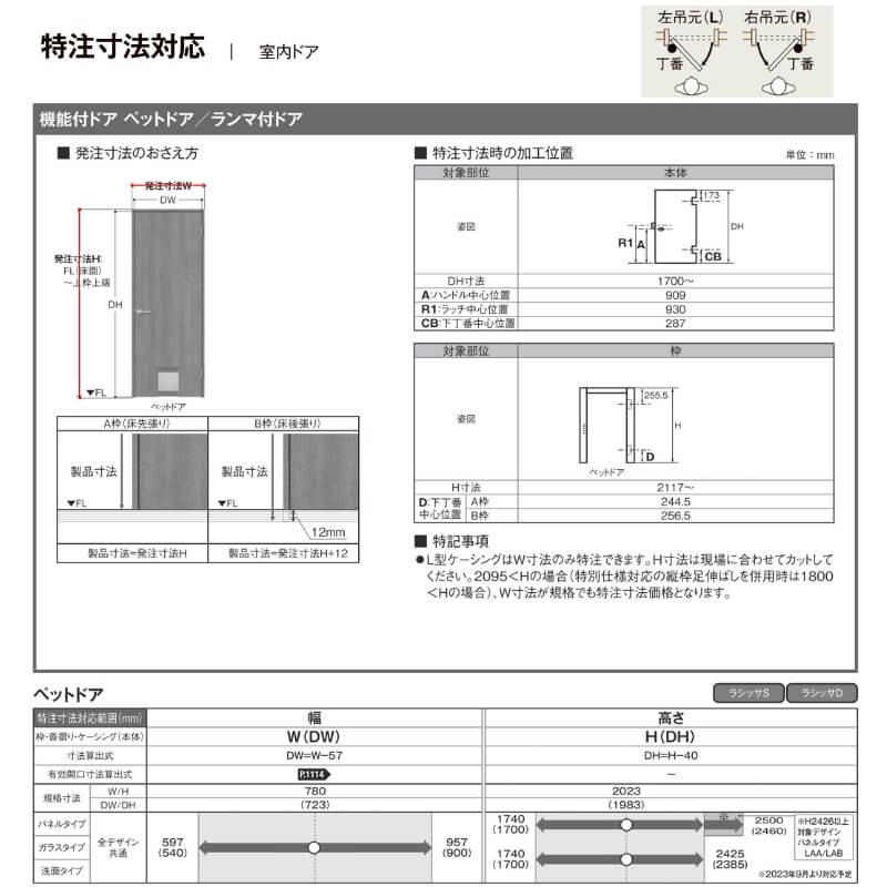 オーダーサイズ 】ペットドア付室内ドア リクシル ラシッサD キナリモダン AKTBH-LAA ケーシング付枠  W597〜957mm×H1740〜2425mm 鍵付/鍵なし DIY : aktbh-laa-k-o : リフォームおたすけDIY - 通販 -  Yahoo!ショッピング