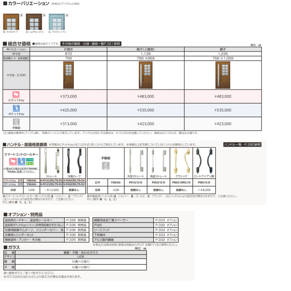 プロント 玄関ドア YKKap プロントU06親子ドア 手動錠仕様 W1235 プロント 玄関ドア YKKap プロントU06親子ドア 手動錠仕様 W1235