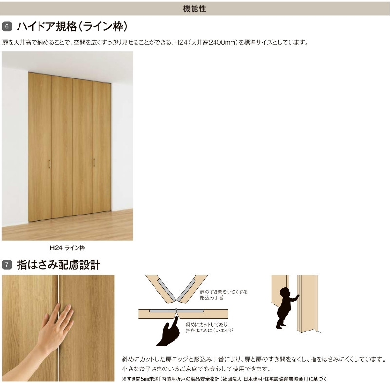 ラフィス クローゼットドア 折れ戸 本体×2P(4枚) ノンレールタイプ