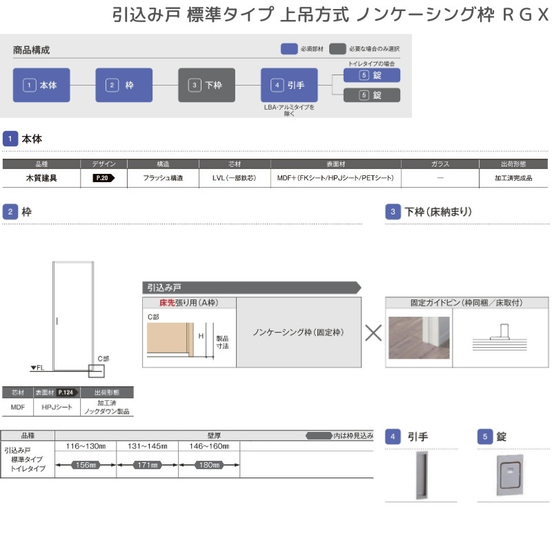 ラクア　美品　引取のみ ラフィス 室内引戸 引込み戸 上吊方式 ノンケーシング枠 RGX アクリル