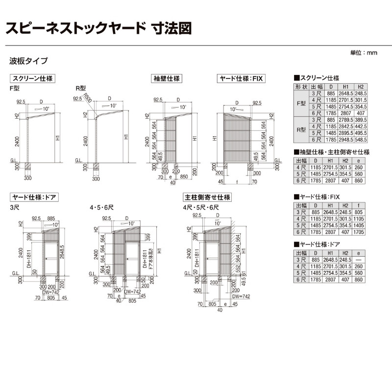 スピーネストックヤード リクシル パネルタイプ F型 スクリーン仕様